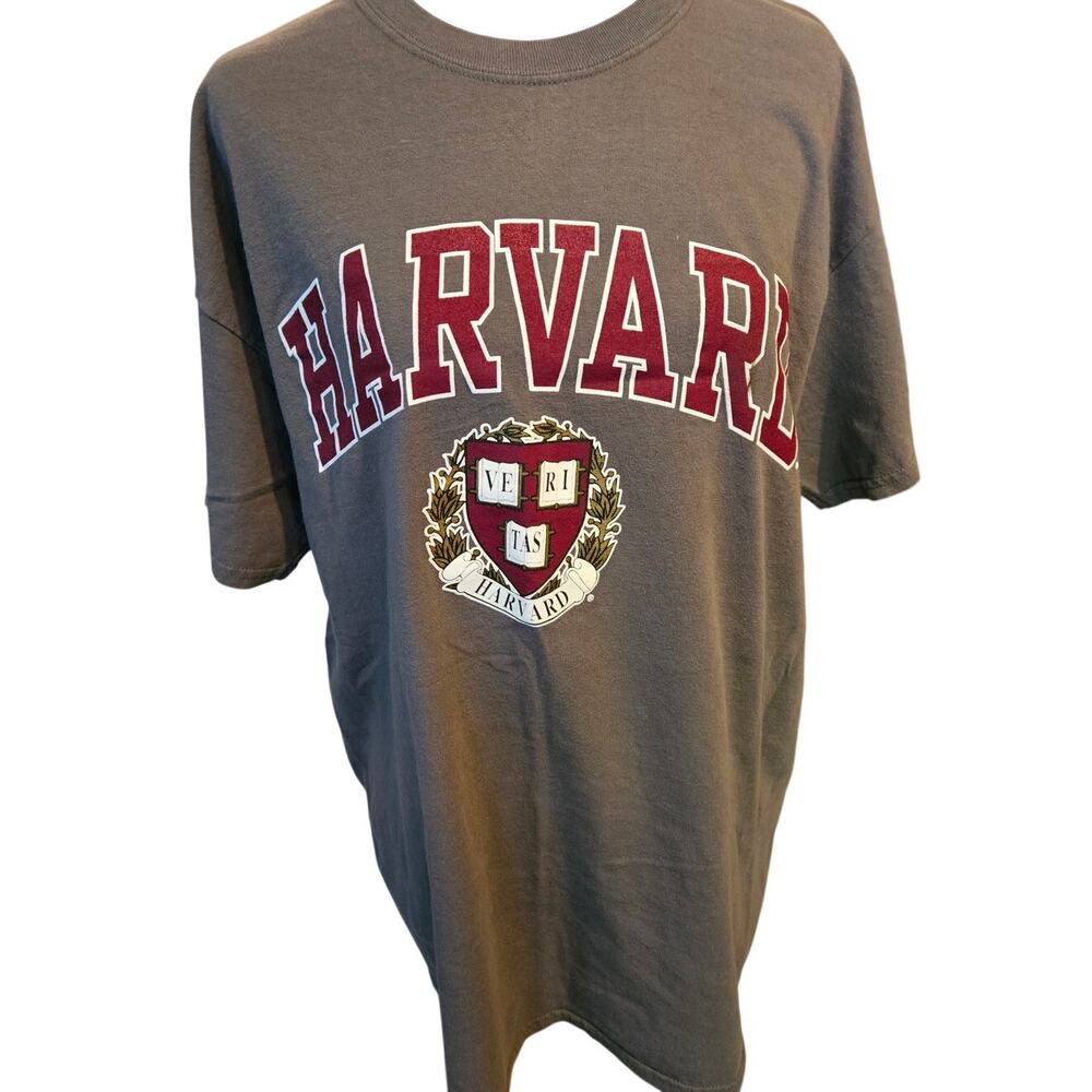 HARVARD Grey T shirt Large New Agenda by Perrin 100% cotton